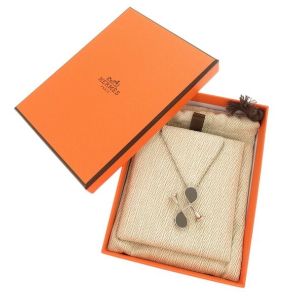 HERMES Gray Leather Necklace - Picture 3 of 7